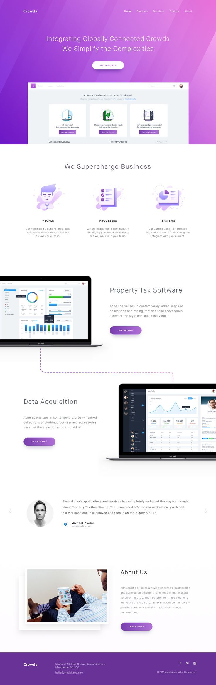 Property tax and data acquisition landing page