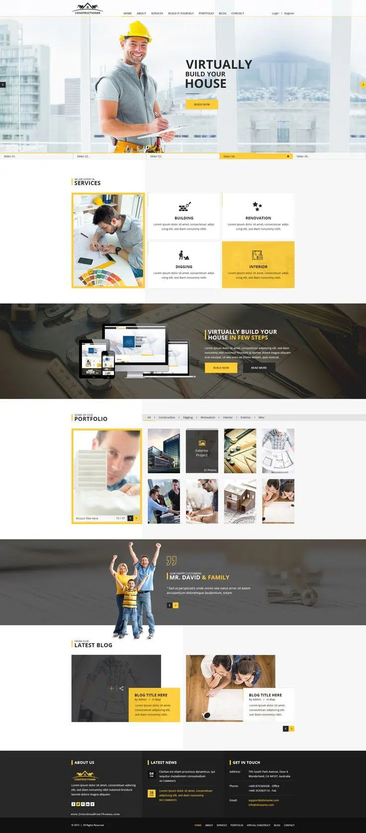 Constructioner is a modern, unique and clean design #PSD template introducing a ...
