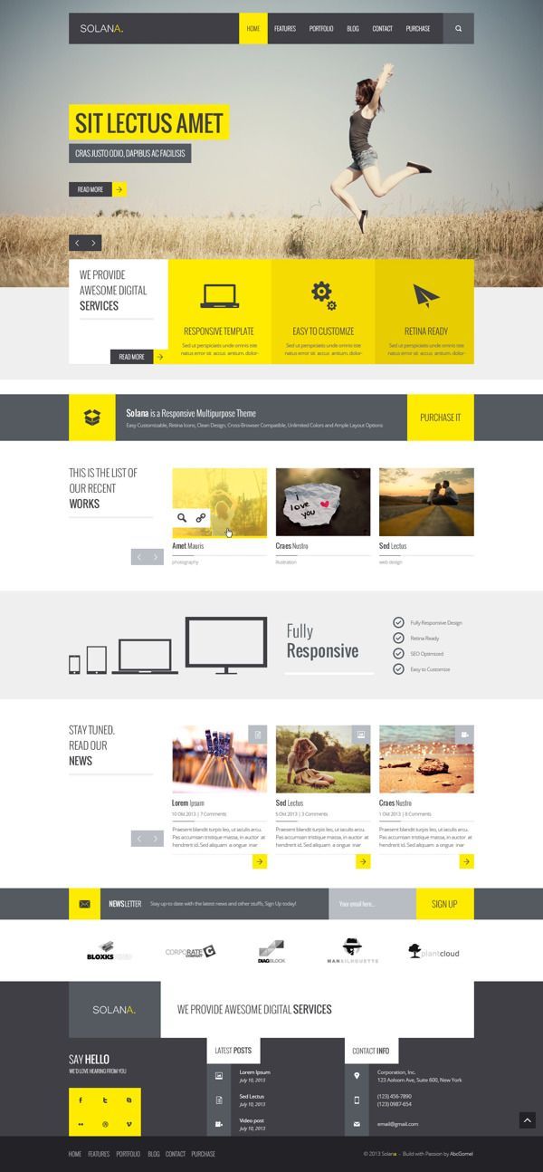 Solana – Multipurpose  Simple, clean, beautiful color scheme and great use of ...