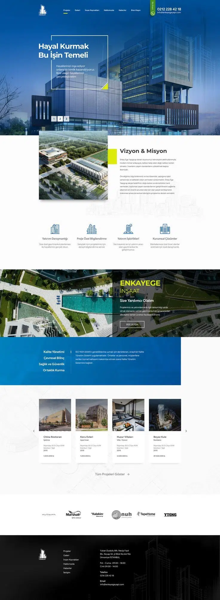 Enkayege Construction Company Web Design on Behance