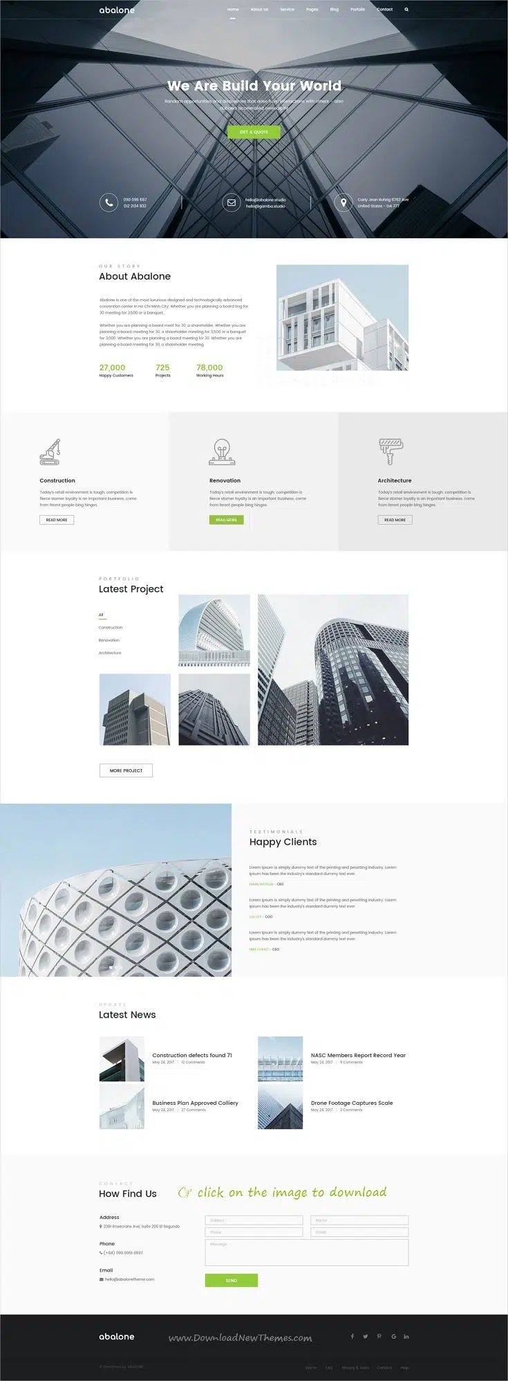 Abalone is clean and modern design multipurpose PSD template for #construction #...