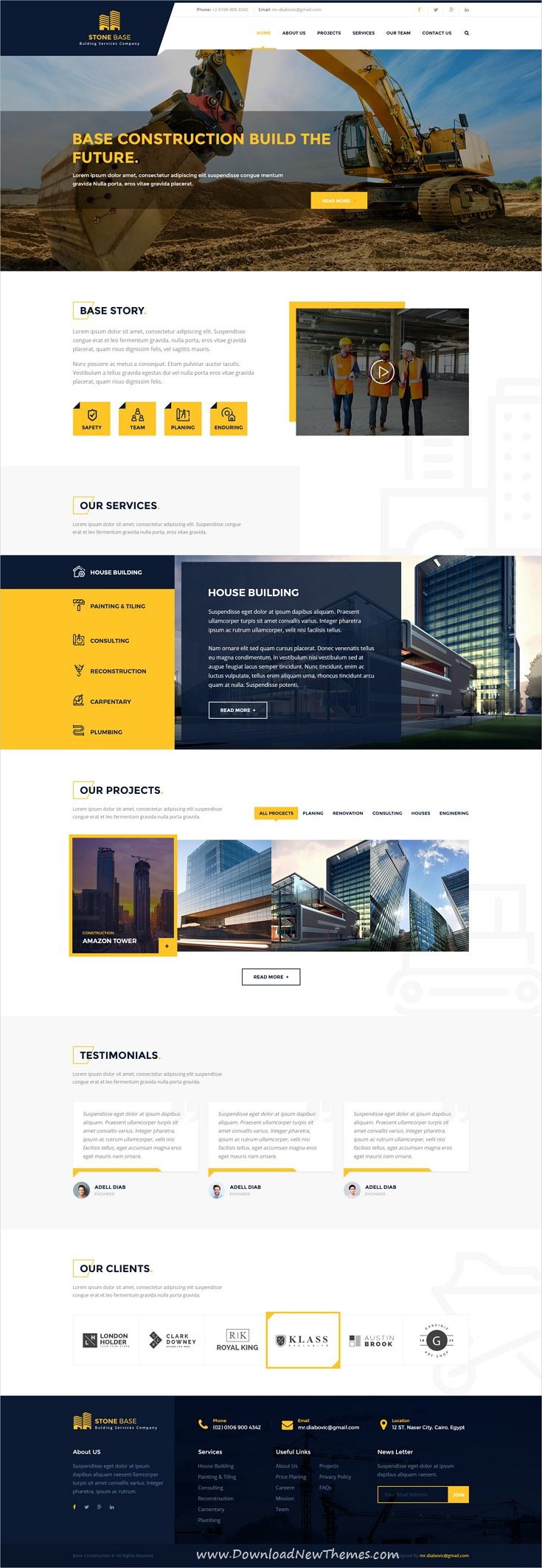 Stone Base is a clean and modern design #PSD #template for #construction and bui...
