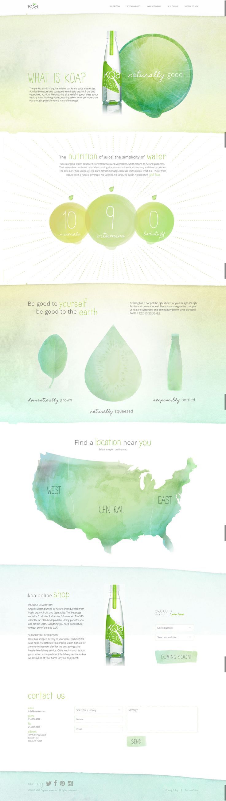 web design inspiration: water colors with lots of white space; very calming and ...