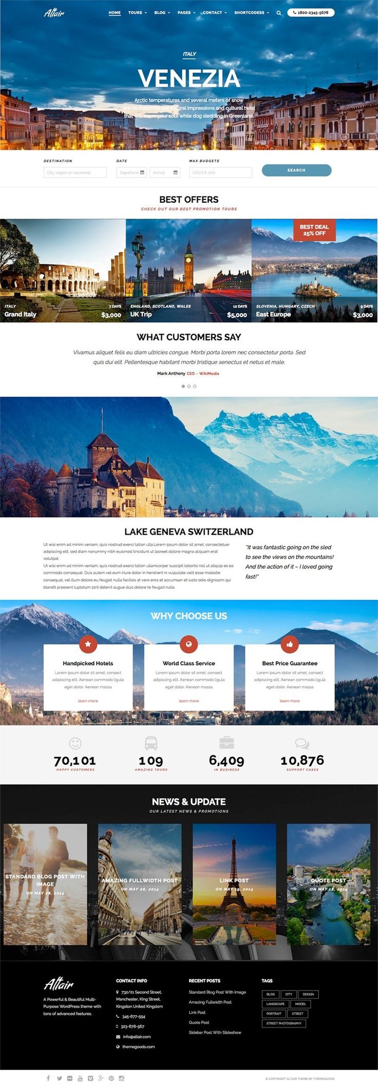 Altair Travel & Vacation WordPress Theme
