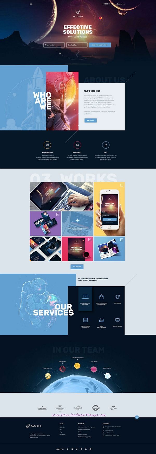 Saturno is clean and modern design PSD template for creative #agency and #portfo...