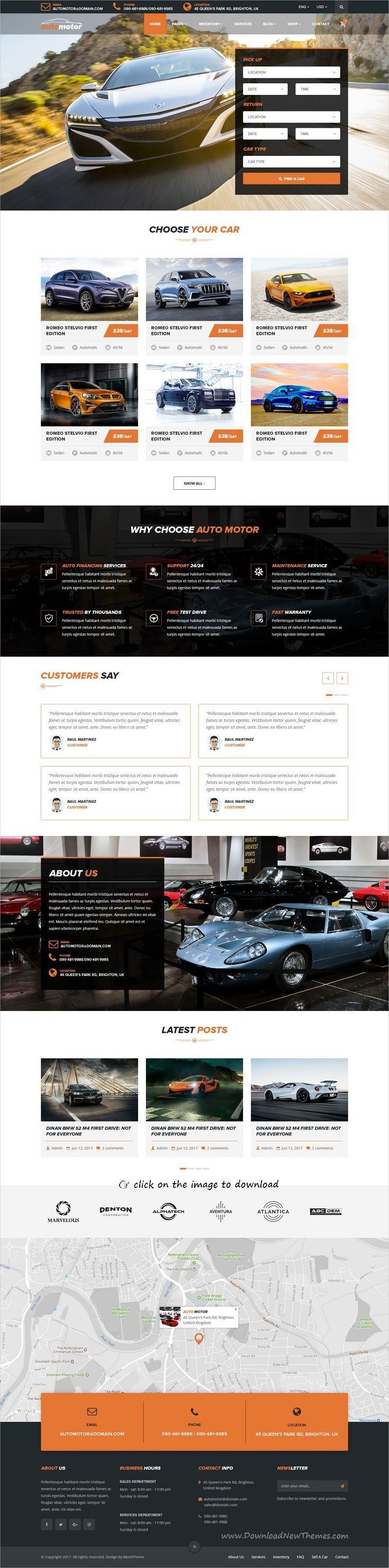 AutoMotor is clean and modern design PSD template for #car #dealer and services ...