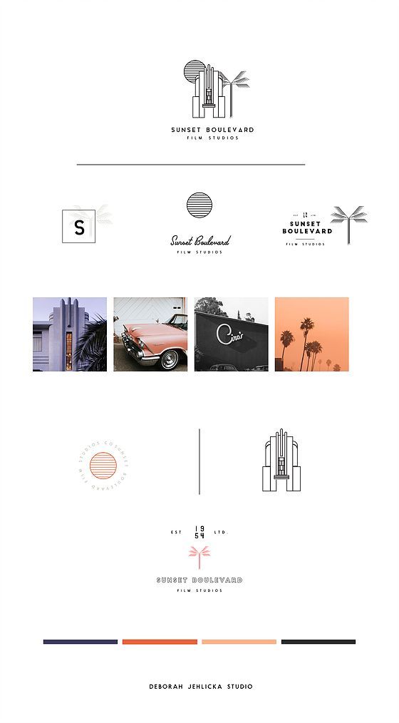 Retro La Hollywood inspired Logo Design. Perfect for an artisan boutique or arch...