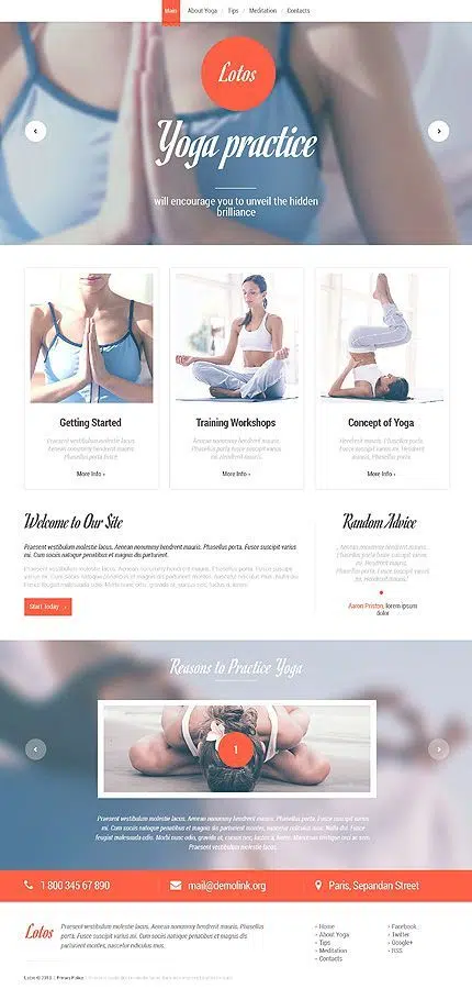 Yoga Responsive Website Template