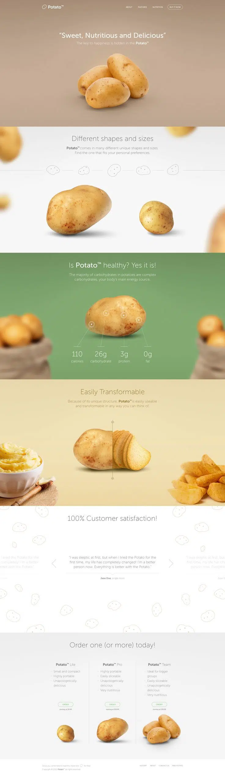 Potato. Finally, an official site for potato. #webdesign #design (View more at w...