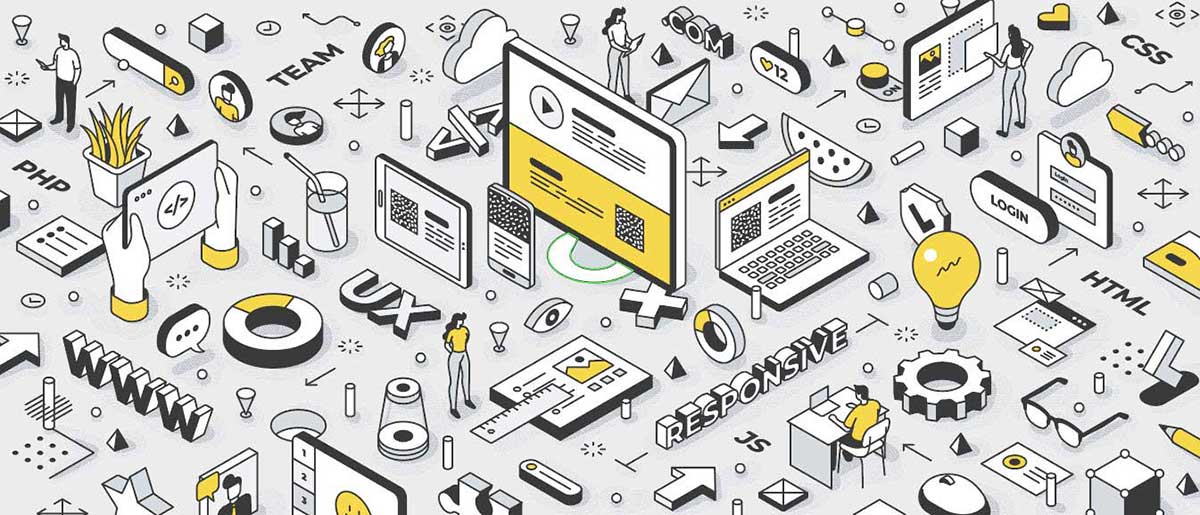 a graphic design of a website